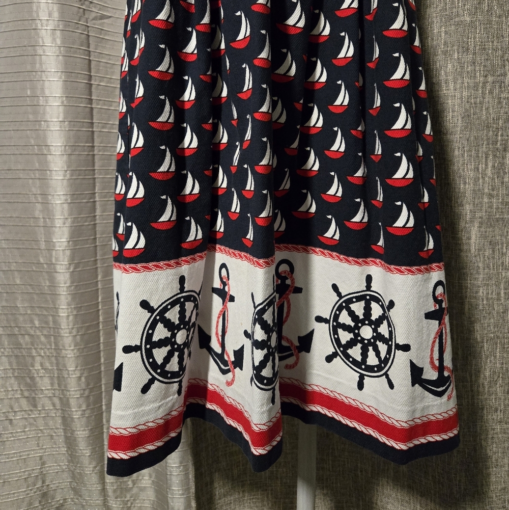 Anthropologie 9-H15 Stcl Nautical Print Halter Dress Size 2 - Picture 2 of 9